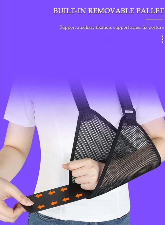 DUNISO Adjustable Mesh Arm Sling, Arm Support Sling Shoulder Immobilizer for Broken Elbow,Medical Shoulder Immobilizer for Shower ,Torn Rotator Cuff Brace for Men and Women ,Right Left Arm Support - Image 3