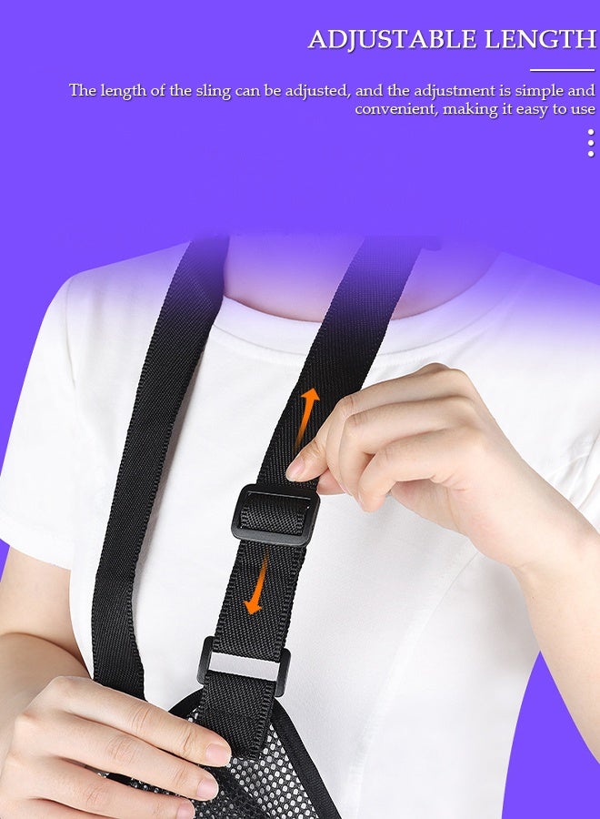 DUNISO Adjustable Mesh Arm Sling, Arm Support Sling Shoulder Immobilizer for Broken Elbow,Medical Shoulder Immobilizer for Shower ,Torn Rotator Cuff Brace for Men and Women ,Right Left Arm Support - Image 2