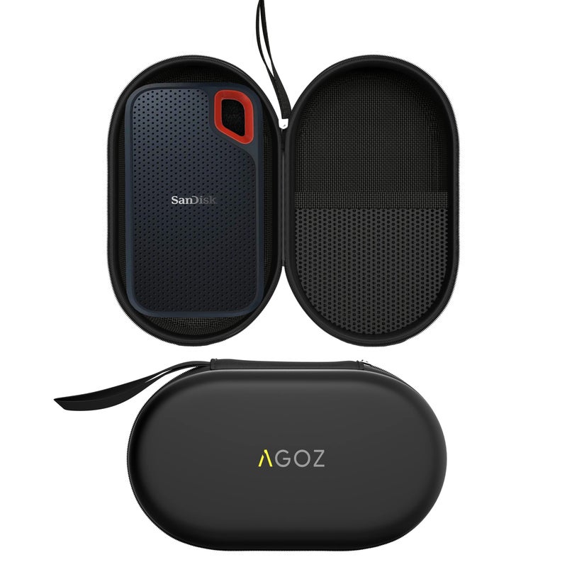 Agoz Hard Protective Carry Case for SanDisk 500GB / 250GB / 1TB / 2TB Extreme Portable SSD External Hard Drive - SDSSDE60-500G-G25 (Black-Red) - Image 5