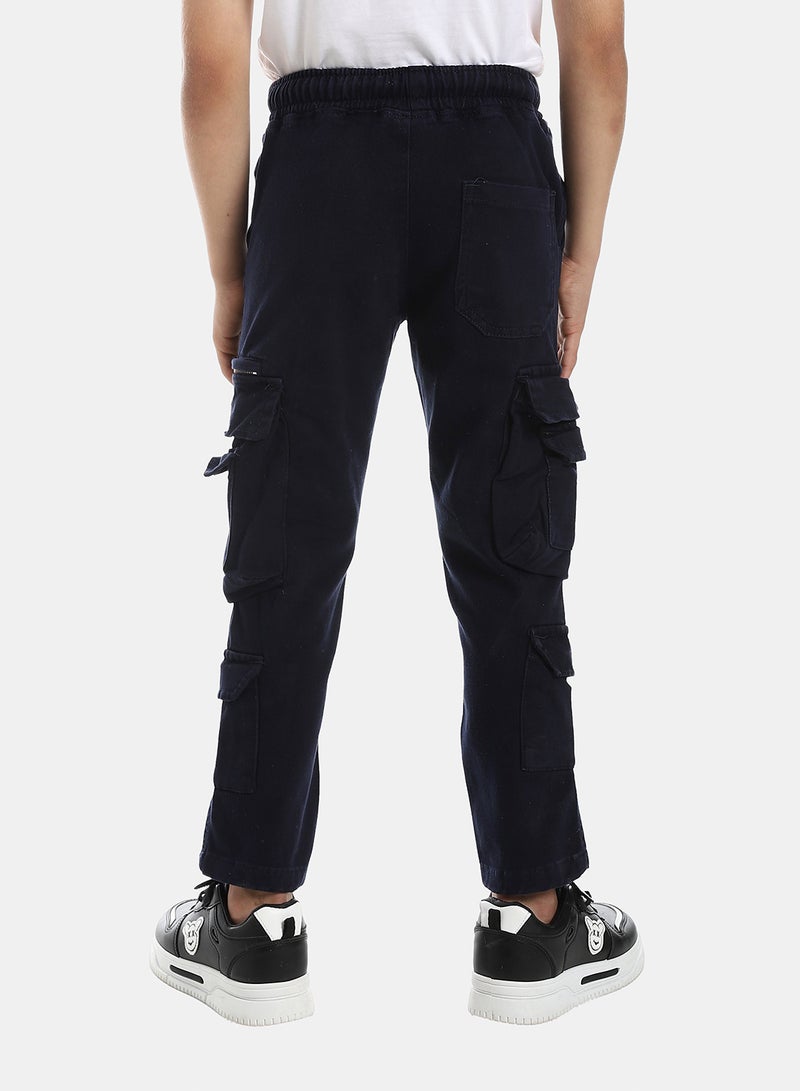 Andora Cargo Gabardine Pants - Navy Blue - Image 5