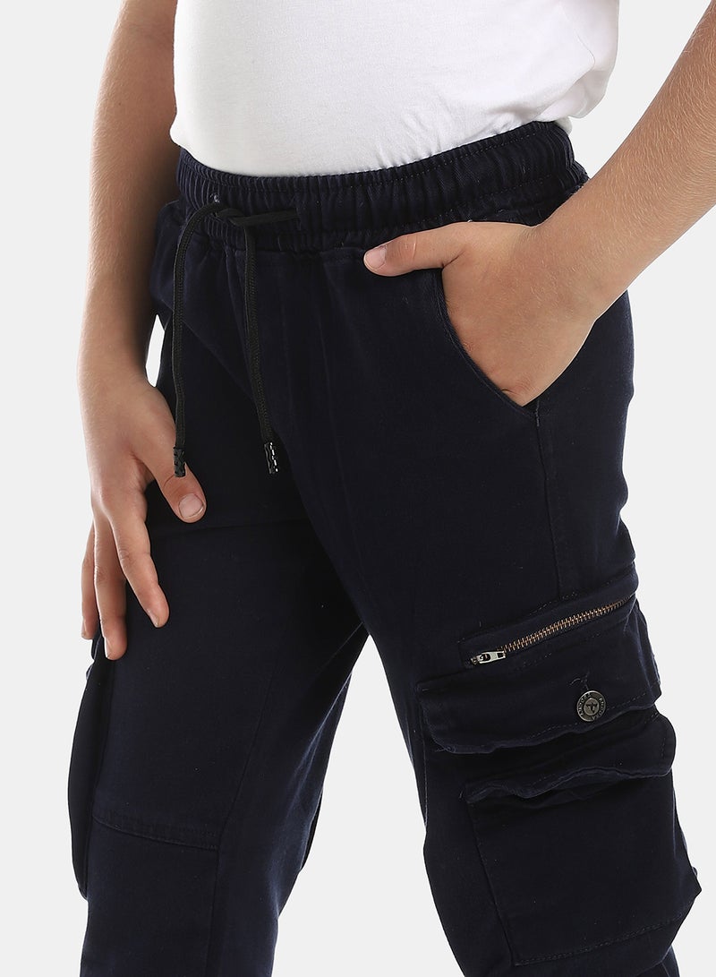 Andora Cargo Gabardine Pants - Navy Blue - Image 2