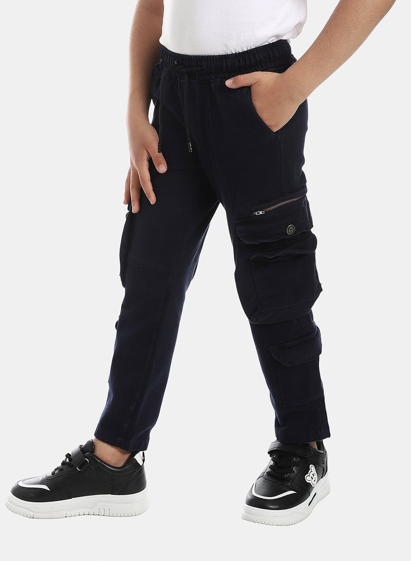 Andora Cargo Gabardine Pants - Navy Blue - Image 3