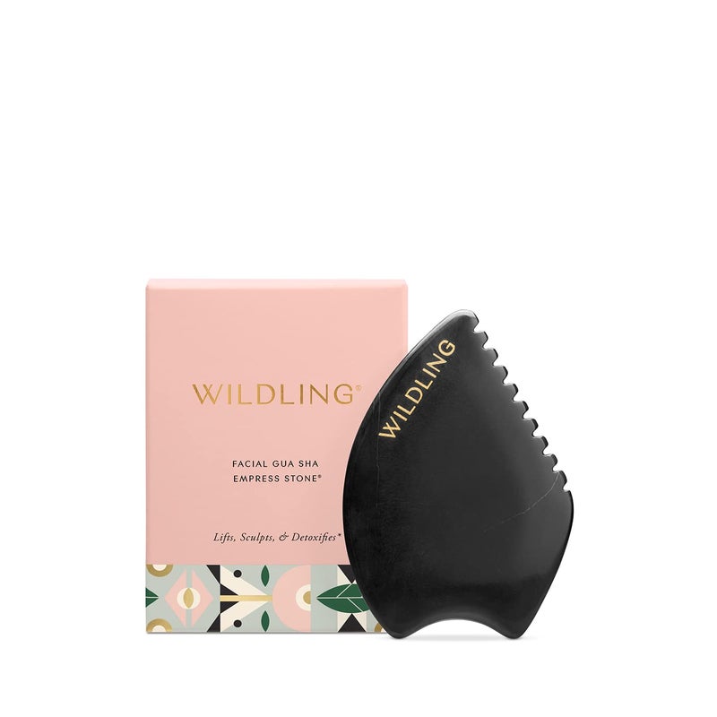WILDLING Empress Stone Gua Sha Facial Stone I Facial Massage Stone to Lift, Plump, Tone + Sculpt I Patented Design Crafted with 100% Authentic Bian Stone - Image 1