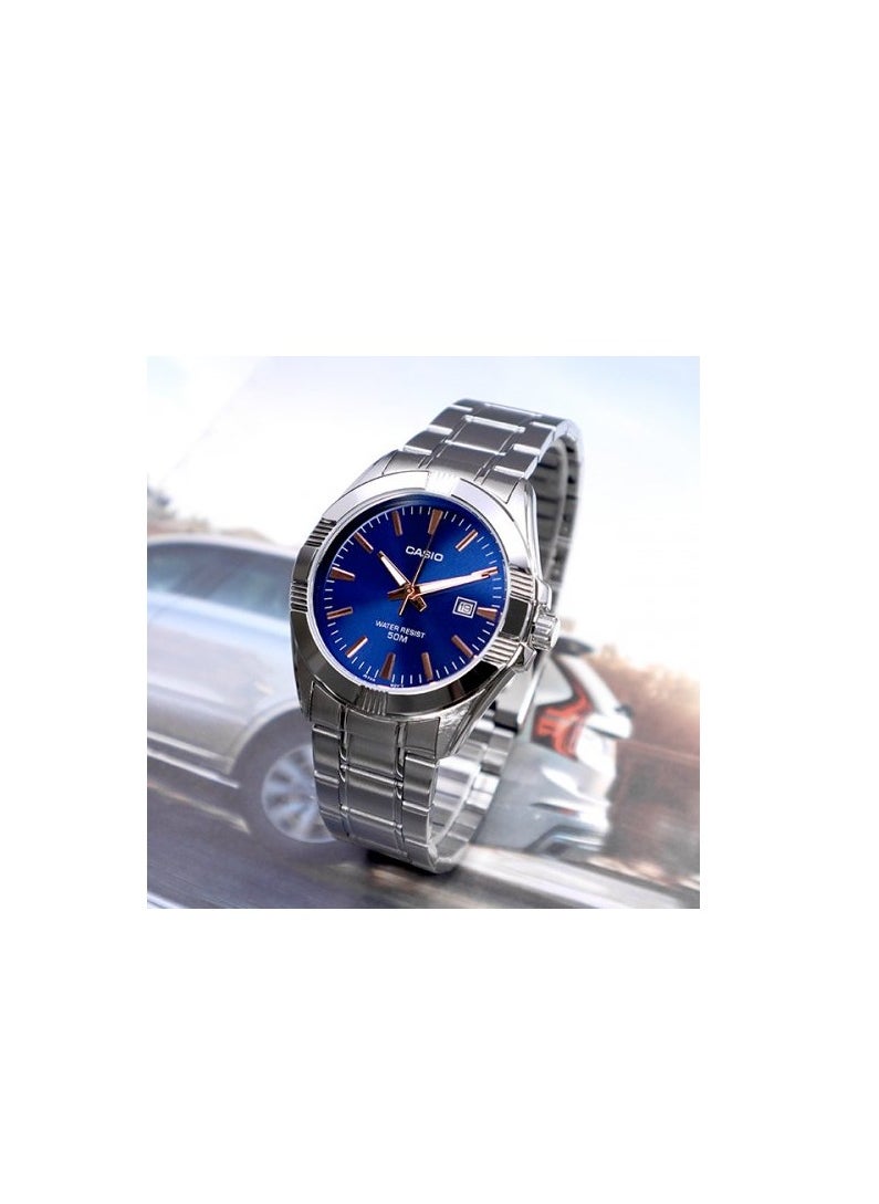 CASIO - Casio His & Her Blue Dial Stainless Steel Band Couple Watch MTP/LTP-1308D-2AVDF - Image 1