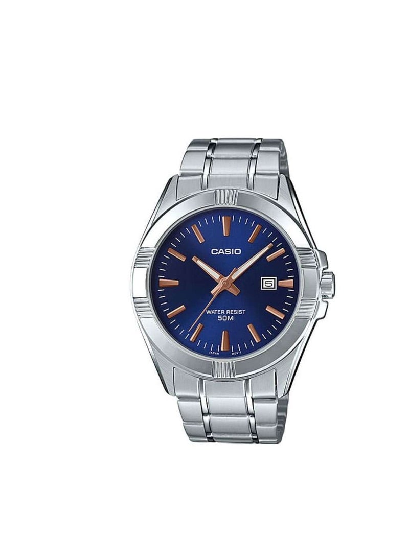 CASIO - Casio His & Her Blue Dial Stainless Steel Band Couple Watch MTP/LTP-1308D-2AVDF - Image 1