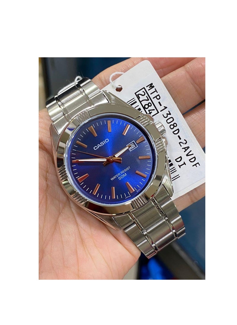 CASIO - Casio His & Her Blue Dial Stainless Steel Band Couple Watch MTP/LTP-1308D-2AVDF - Image 1