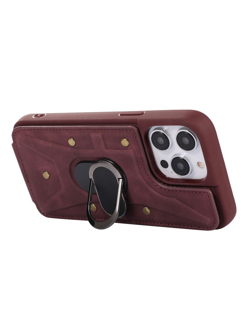 Suteni Back Cover Leather Ring Buckle Phone Case for iPhone  - Image 3