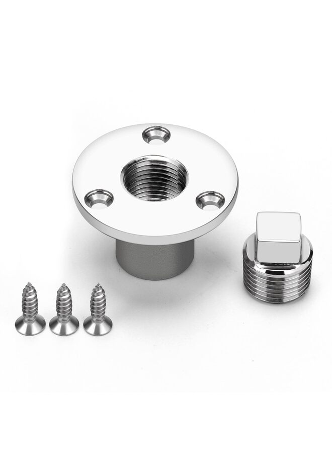 Generic Garboard Drain Plug Kit,Marine 316 Stainless Steel Drain Plug Fits 1" Hole,with Screws,Boat Transoms Garboard Drain & Plug - Image 1