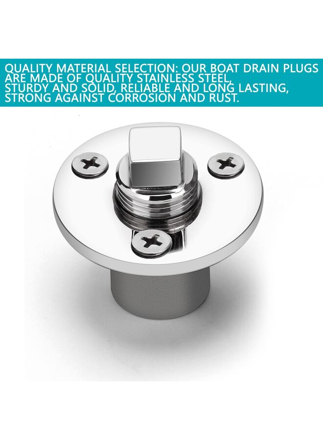 Generic Garboard Drain Plug Kit,Marine 316 Stainless Steel Drain Plug Fits 1" Hole,with Screws,Boat Transoms Garboard Drain & Plug - Image 3