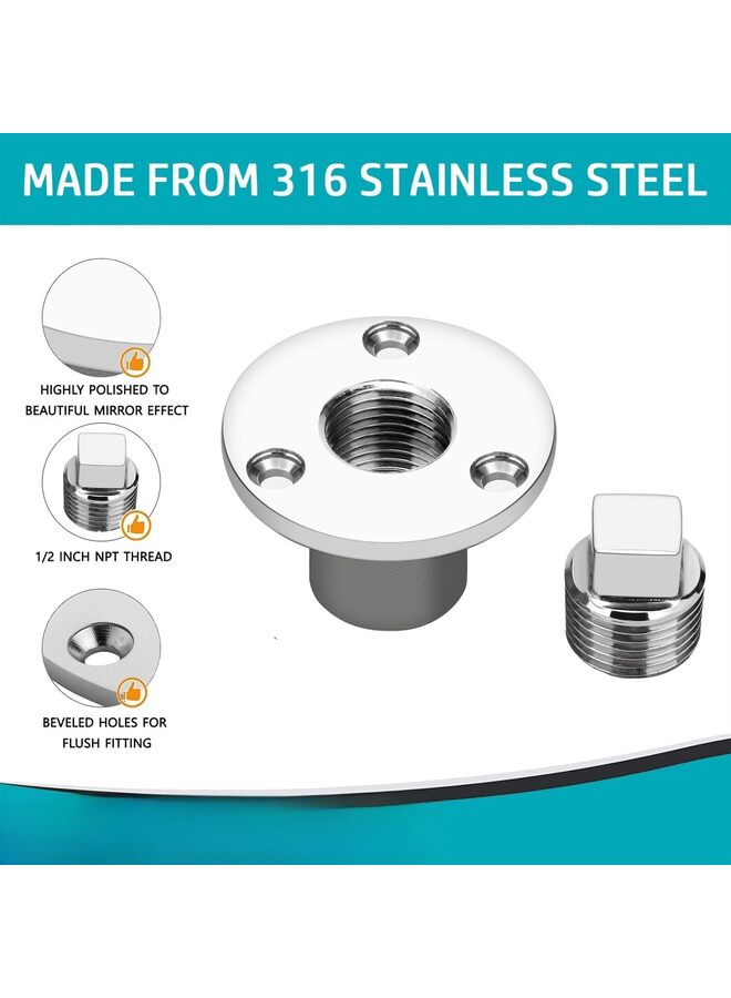 Generic Garboard Drain Plug Kit,Marine 316 Stainless Steel Drain Plug Fits 1" Hole,with Screws,Boat Transoms Garboard Drain & Plug - Image 5
