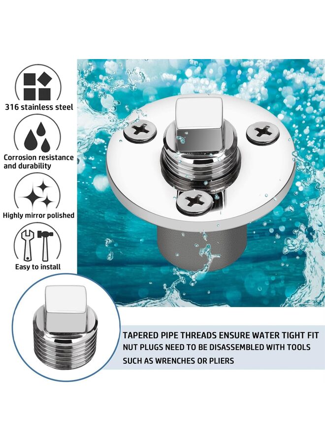Generic Garboard Drain Plug Kit,Marine 316 Stainless Steel Drain Plug Fits 1" Hole,with Screws,Boat Transoms Garboard Drain & Plug - Image 4