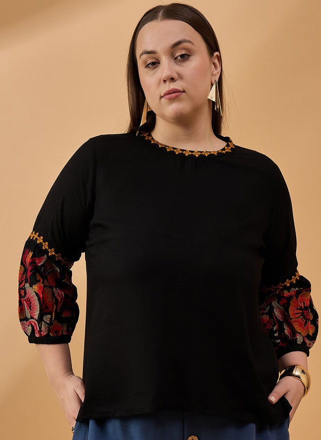 Baizee بلوزة بأكمام أسقف من Routes by All About You Plus Size - Image 2