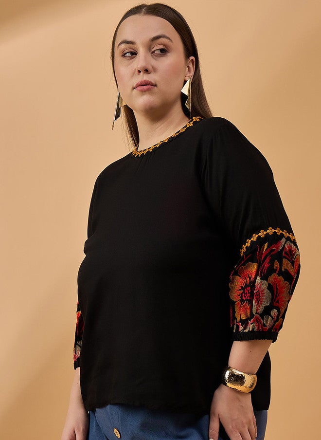 Baizee بلوزة بأكمام أسقف من Routes by All About You Plus Size - Image 4