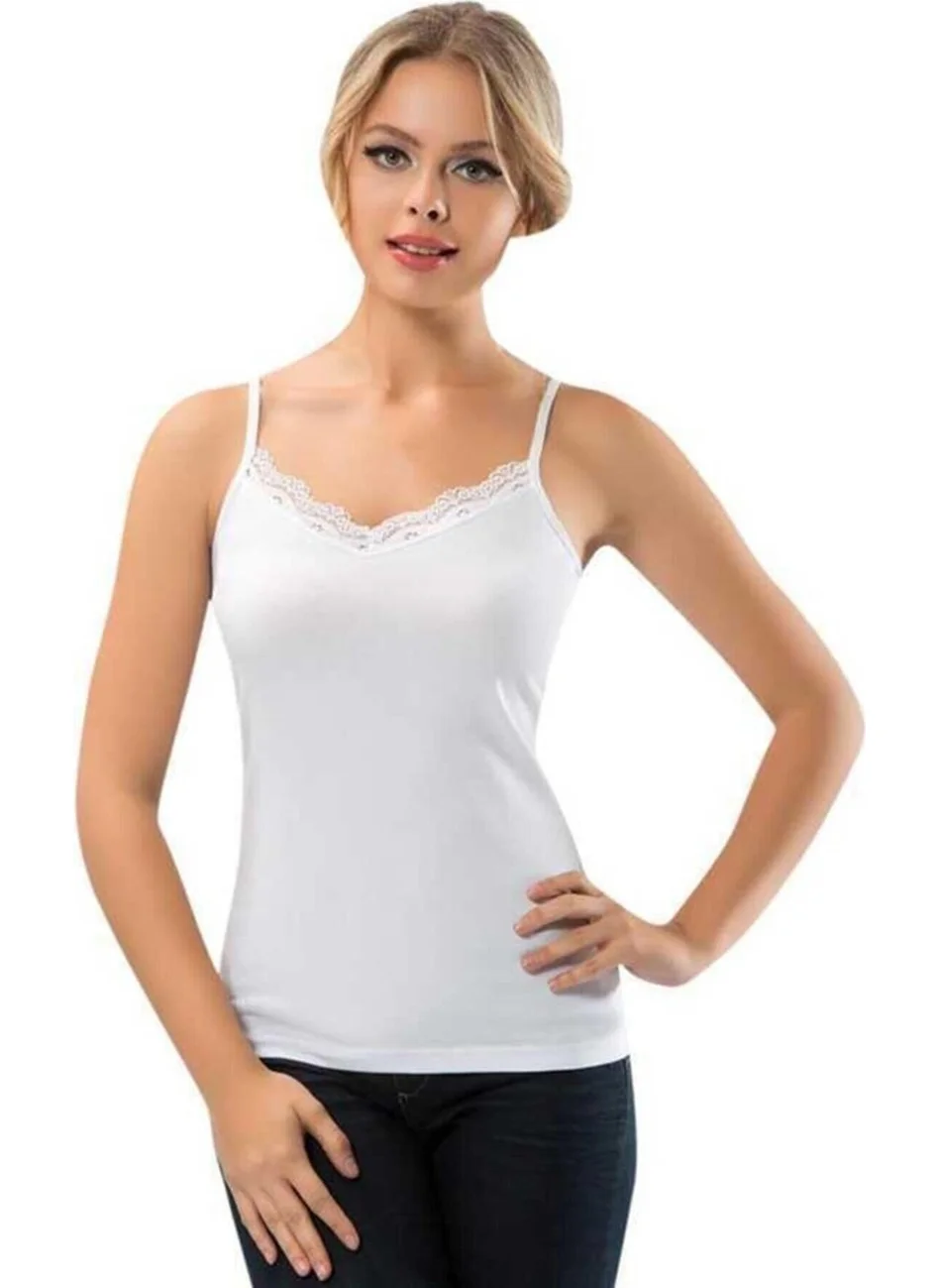 Anıt Anit Women's Thin Strap Lace Collar Undershirt 2809- 3PCS