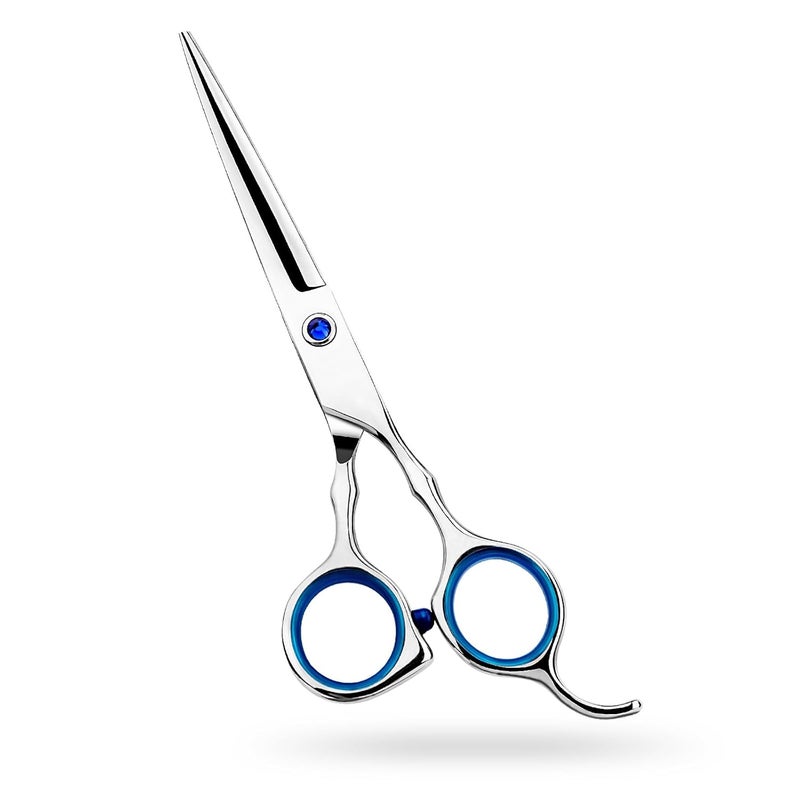 Himart Regular Hair Cutting Shears Professional Barber Scissors Home Blue Detachable Finger Ring for Men Women Kid - Image 1