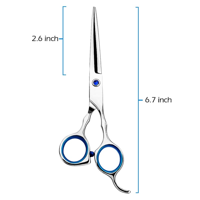 Himart Regular Hair Cutting Shears Professional Barber Scissors Home Blue Detachable Finger Ring for Men Women Kid - Image 5