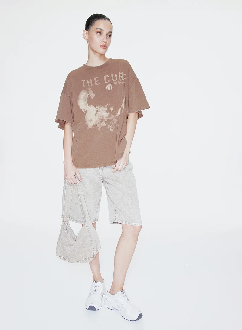 اتش اند ام Oversized Printed T-Shirt