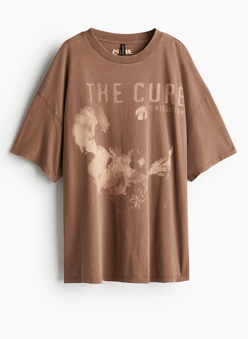 اتش اند ام Oversized Printed T-Shirt