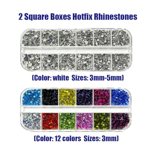 Afantti Hotfix Applicator Setter Wand Bedazzler Tool Kit with | 9 Tips | & | 5000pcs Hot Fix Rhinestones | for Clothes Shoes Hats Fabric Crafts - Image 4