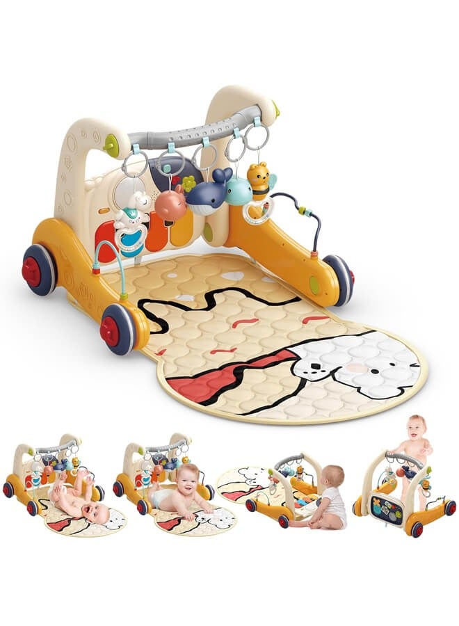 2 In 1 Baby Gym Play Mats,Baby Toys Kick and Play Piano Gym Activity Center For Infants,Baby Walker Fitness Rack - Image 1