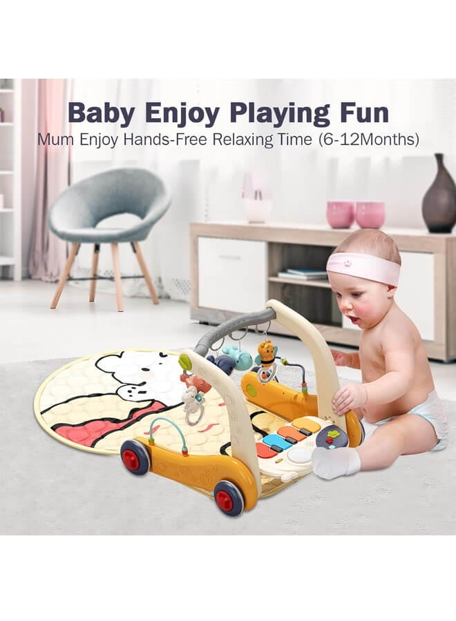 2 In 1 Baby Gym Play Mats,Baby Toys Kick and Play Piano Gym Activity Center For Infants,Baby Walker Fitness Rack - Image 5