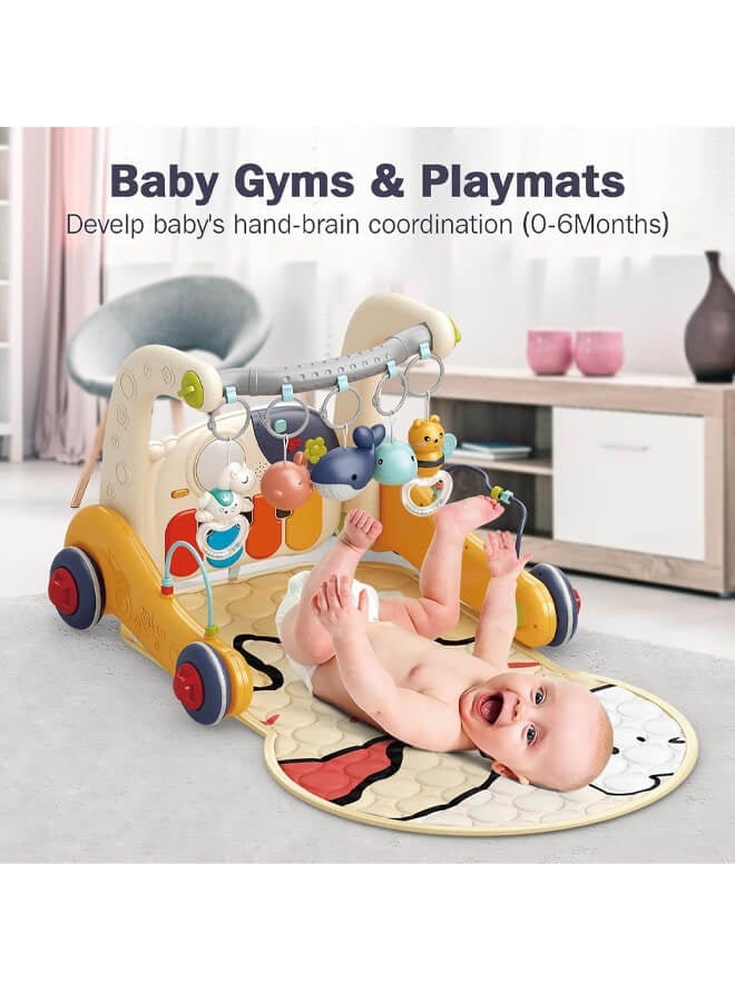 2 In 1 Baby Gym Play Mats,Baby Toys Kick and Play Piano Gym Activity Center For Infants,Baby Walker Fitness Rack - Image 4