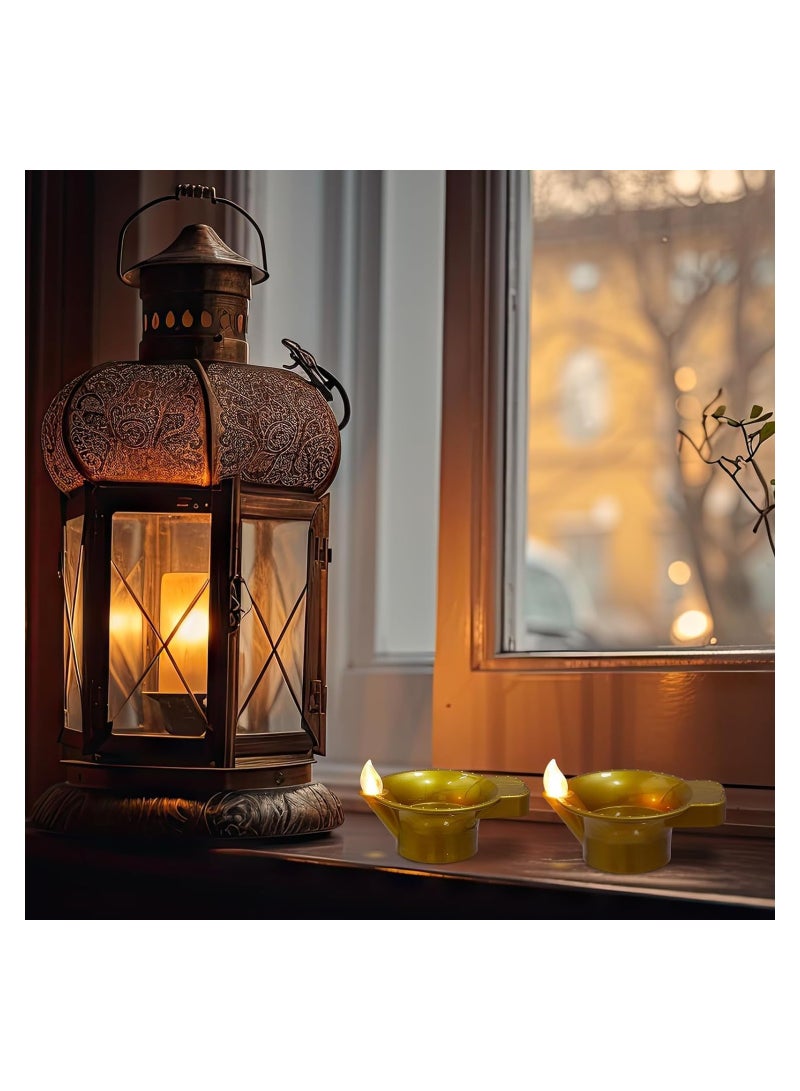 Tea Light Candles, 8 Pcs Diwali Festival LED Tea Lights Realistic and Bright Flickering Tea Lights Flameless Fake LED Candles Diya Festival Lights Candle Lights for Diwali Decorations - Image 2