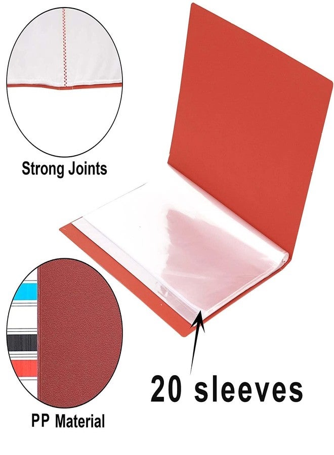 HATHIYANI Full Scape Paper Size Presentation Display Book Portfolio File Folder Presentation Binders with Plastic Clear Sleeves Document Organizer Multicolor (20POCKET Pack of 2) - Image 3