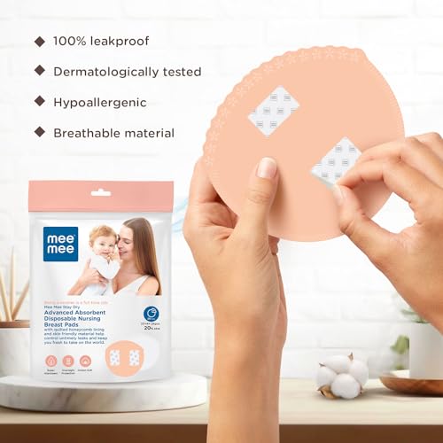 Mee Mee Disposable Nursing Breast Pads for Feeding Mothers | Ultra Thin Maternity Pads with Leak Guard| Super Absorbent, Cotton Nipple Pads (Pack of 24) - Image 4