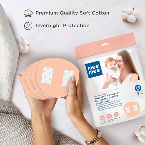 Mee Mee Disposable Nursing Breast Pads for Feeding Mothers | Ultra Thin Maternity Pads with Leak Guard| Super Absorbent, Cotton Nipple Pads (Pack of 24) - Image 3