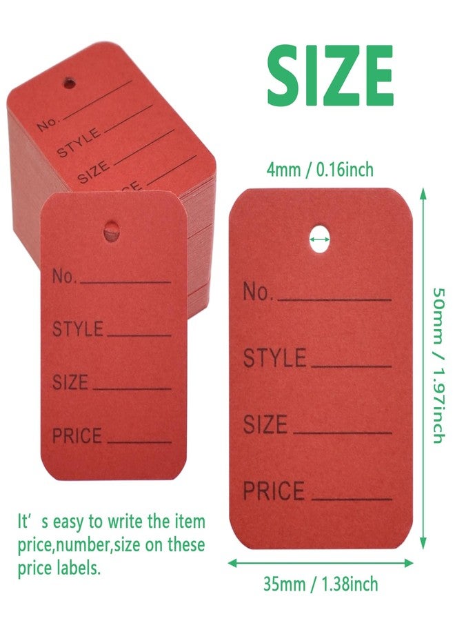 BDS-HOME 1000Pcs 1.97" X 1.38" Price Tags, 5colors Blank Paper Display Label Hang Tag, Small Size Clothing Tag Coupon Sale Tags for Marking Jewelry Clothing Gifts Bags Price (5 Colors) - Image 2