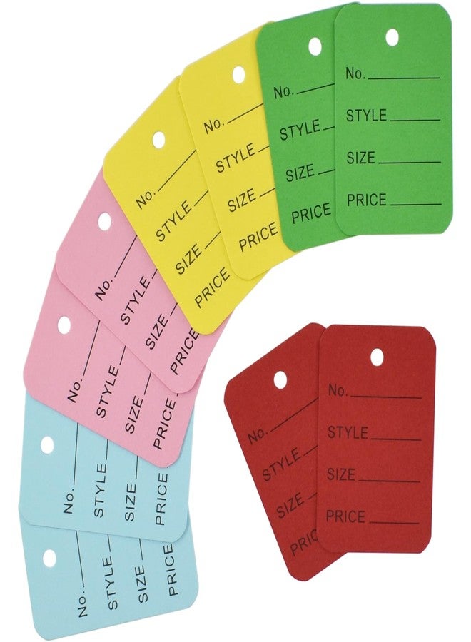BDS-HOME 1000Pcs 1.97" X 1.38" Price Tags, 5colors Blank Paper Display Label Hang Tag, Small Size Clothing Tag Coupon Sale Tags for Marking Jewelry Clothing Gifts Bags Price (5 Colors) - Image 5