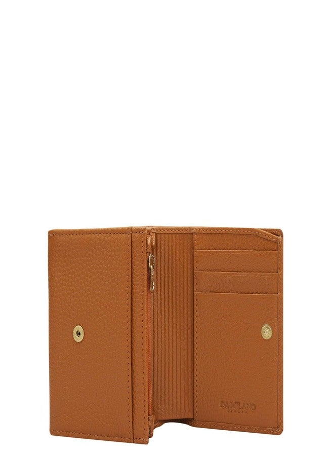 Da Milano Leather Wallet for Women - Orange (10061A-OL) - Image 4