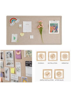GGEROU Foldable Large Felt Bulletin Board, Folding Cork Board Alternative, Decorative Picture Framed Display Board with 20 Rose Pins, Camel 90*120cm  - Image 2