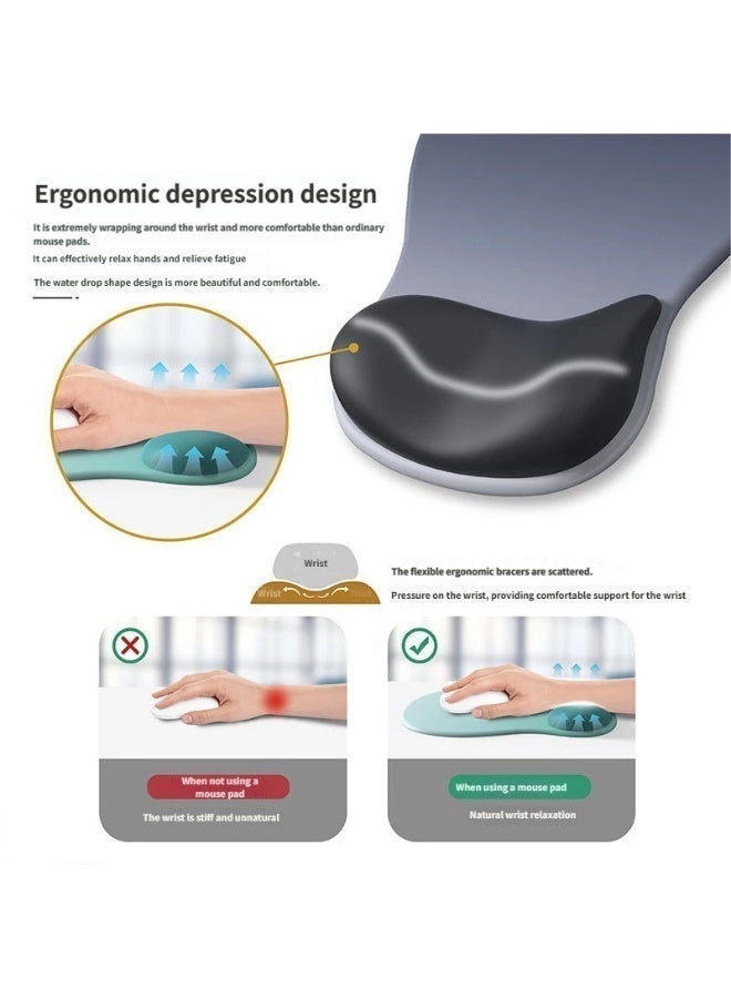 Ergonomic Mouse Pad with Gel Wrist Rest, Comfortable Mousepad with Smooth Wrist Support Surface and Non-Slip PU Base for Pain Relief, Computer, Laptop, Office & Home, - Image 5