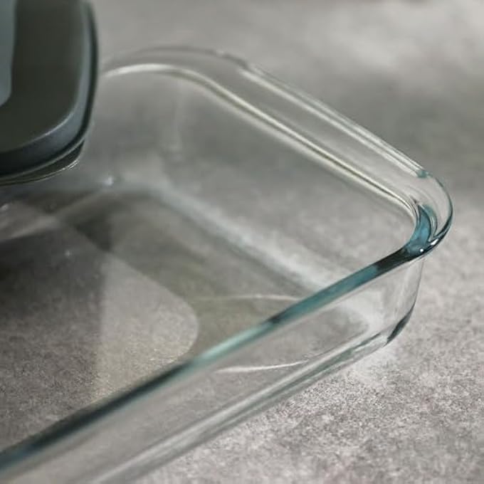 rayihni Rectangular Borosilicate Glass Baking Dish  1600 Ml  High Borosilicate Glass Bake Dish  Durable Non Stick Cookware Bakeware For Kitchen  Clear - Image 5