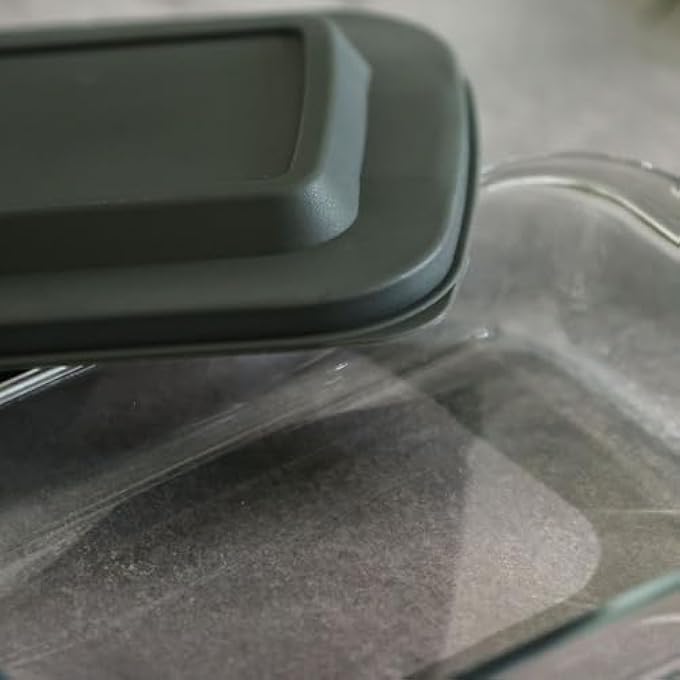 rayihni Rectangular Borosilicate Glass Baking Dish  1600 Ml  High Borosilicate Glass Bake Dish  Durable Non Stick Cookware Bakeware For Kitchen  Clear - Image 4