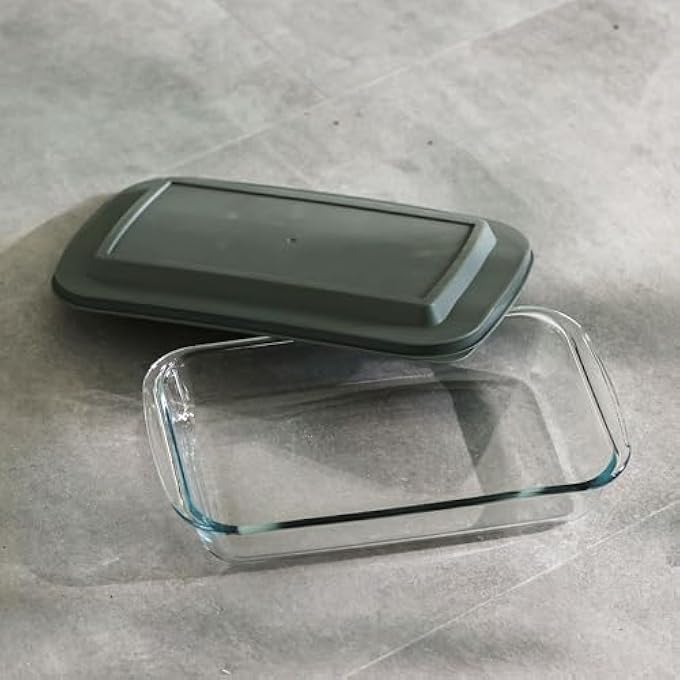 rayihni Rectangular Borosilicate Glass Baking Dish  1600 Ml  High Borosilicate Glass Bake Dish  Durable Non Stick Cookware Bakeware For Kitchen  Clear - Image 2