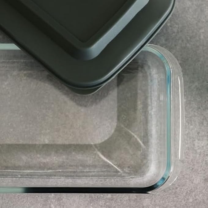 rayihni Rectangular Borosilicate Glass Baking Dish  1600 Ml  High Borosilicate Glass Bake Dish  Durable Non Stick Cookware Bakeware For Kitchen  Clear - Image 3