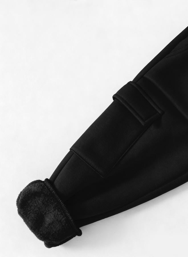 Take Two Black Solid Cargo Joggers With Pockets - Image 5