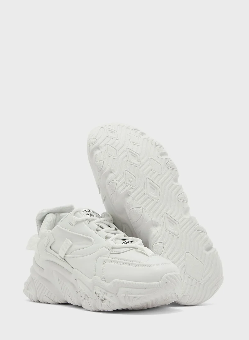 Ginger Chunky Tape Detail Sneakers