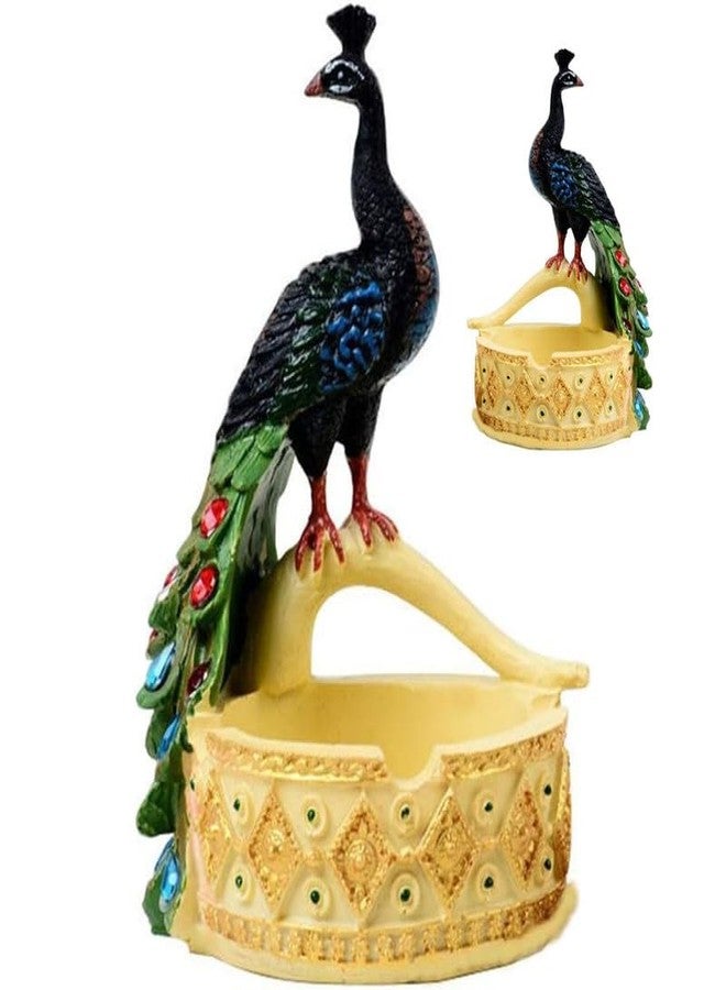 Cospex Living and Workspace with the Elegance of Modern Resin Peacock Ashtray Ornaments Stunning Figurines Exquisite Miniature Crafts, and thoughtful Business Gift Decorations. - Image 1