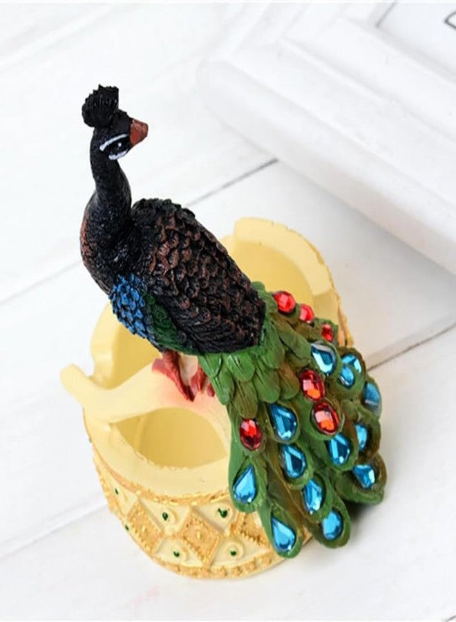 Cospex Living and Workspace with the Elegance of Modern Resin Peacock Ashtray Ornaments Stunning Figurines Exquisite Miniature Crafts, and thoughtful Business Gift Decorations. - Image 4