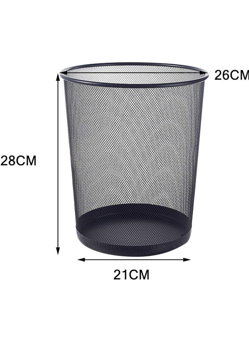 Generic - Trash Can Circular Mesh Bin Waste Paper Basket，Trash can Circular Metal Mesh Waste Paper Bin Lightweight (Color : Silver) - Image 1