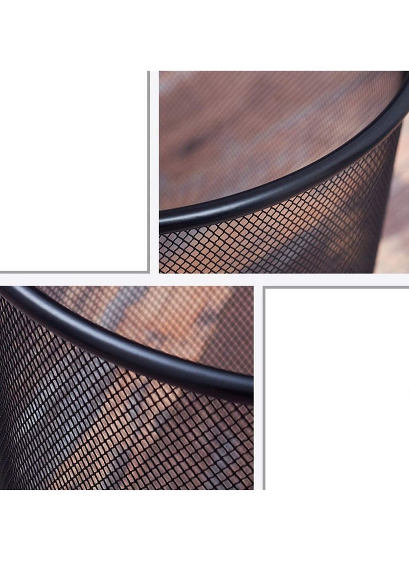 Generic - Trash Can Circular Mesh Bin Waste Paper Basket，Trash can Circular Metal Mesh Waste Paper Bin Lightweight (Color : Silver) - Image 1