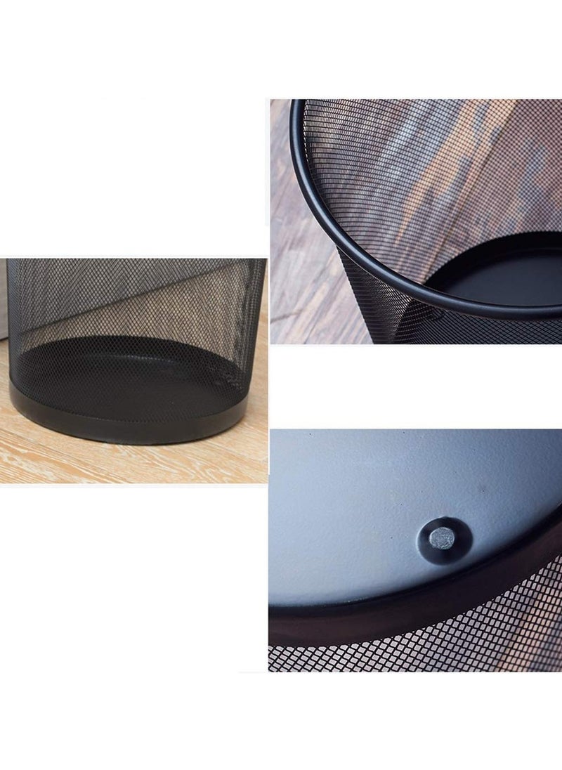 Generic - Trash Can Circular Mesh Bin Waste Paper Basket，Trash can Circular Metal Mesh Waste Paper Bin Lightweight (Color : Silver) - Image 1