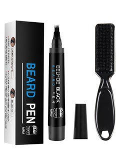 EELHOE Beard Filler Pen Kit Waterproof | Beard Styling Pen | Complete Beard Grooming Kit | Smudge-Proof, Long-Lasting, Natural-Looking Beard for Fuller & Thicker Appearance (Black)  - Image 1