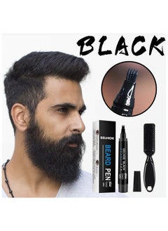 EELHOE Beard Filler Pen Kit Waterproof | Beard Styling Pen | Complete Beard Grooming Kit | Smudge-Proof, Long-Lasting, Natural-Looking Beard for Fuller & Thicker Appearance (Black)  - Image 2