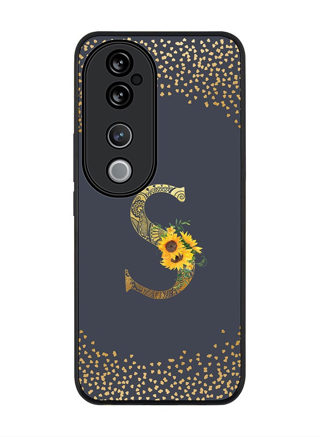 Stylizedd For vivo V40 5G /vivo V40 Pro Case,Slim fit Camera Protection, Shockproof Thin Phone cover - Custom Floral Monogram - S (Grey ) - Image 1