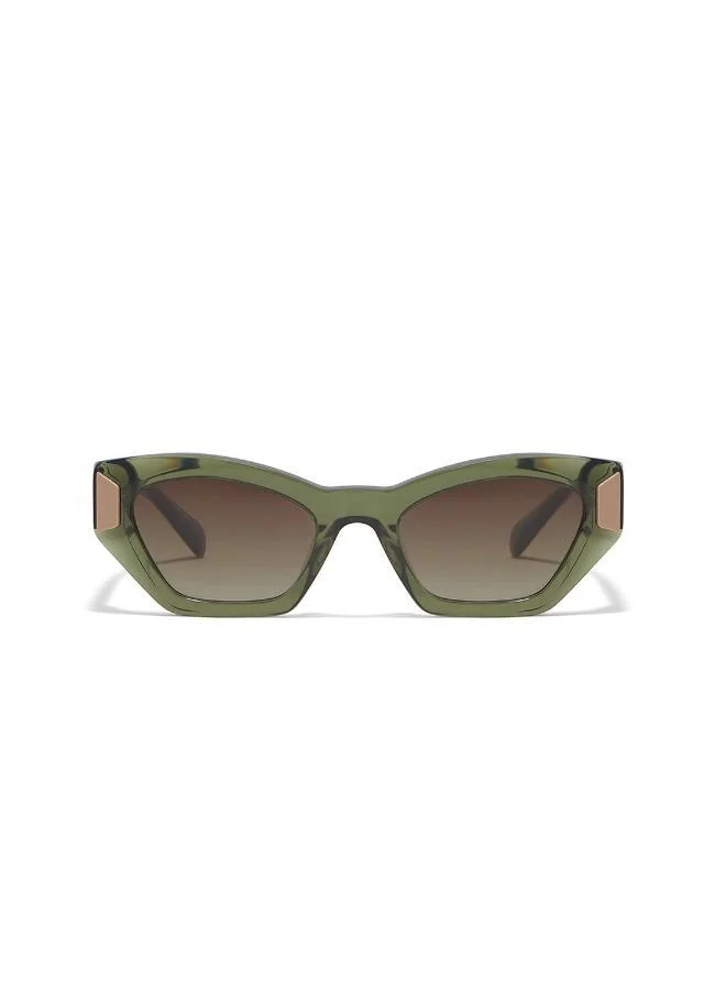 30Sundays 30Sundays Falera Women's Cat Eye Sunglasses, Green/Brown